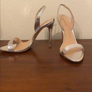 Schutz Luriane metallic silver stiletto